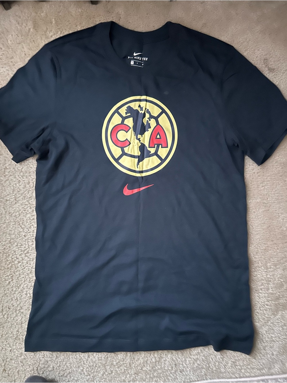Nike Black Short Sleeve Graphic Tee with Yellow & Red Crest